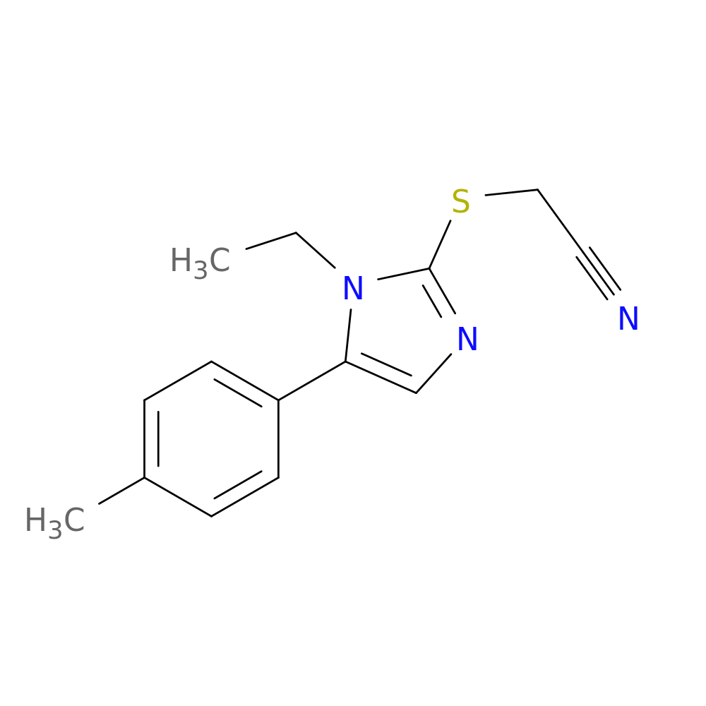 2-{[1-ethyl-5-(4-methylphenyl)-1H-imidazol-2-yl]sulfanyl}acetonitrile