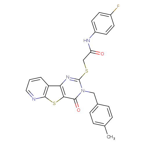 N-(4-fluorophenyl)-2-({5-[(4-methylphenyl)methyl]-6-oxo-8-thia-3,5,10-triazatricyclo[7.4.0.0^{2,7}]trideca-1(9),2(7),3,10,12-pentaen-4-yl}sulfanyl)acetamide