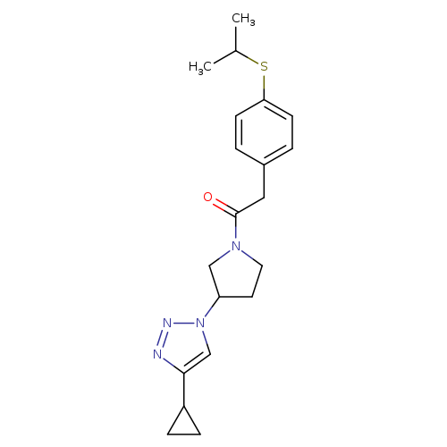 1-[3-(4-cyclopropyl-1H-1,2,3-triazol-1-yl)pyrrolidin-1-yl]-2-[4-(propan-2-ylsulfanyl)phenyl]ethan-1-one