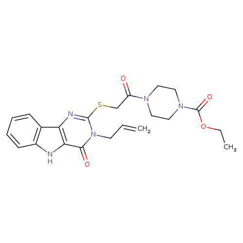 ethyl 4-(2-{[4-oxo-3-(prop-2-en-1-yl)-3H,4H,5H-pyrimido[5,4-b]indol-2-yl]sulfanyl}acetyl)piperazine-1-carboxylate