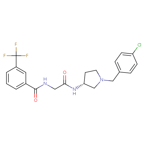 N-[2-[[(3R)-1-[(4-chlorophenyl)methyl]-3-pyrrolidinyl]amino]-2-oxoethyl]-3-(trifluoromethyl)benzamidehydrochloride