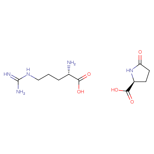L-Proline, 5-oxo-, compd. with L-arginine (1:1)OTHER CA INDEX NAMES:L-Arginine, compd. with 5-oxo-L-proline (1:1)