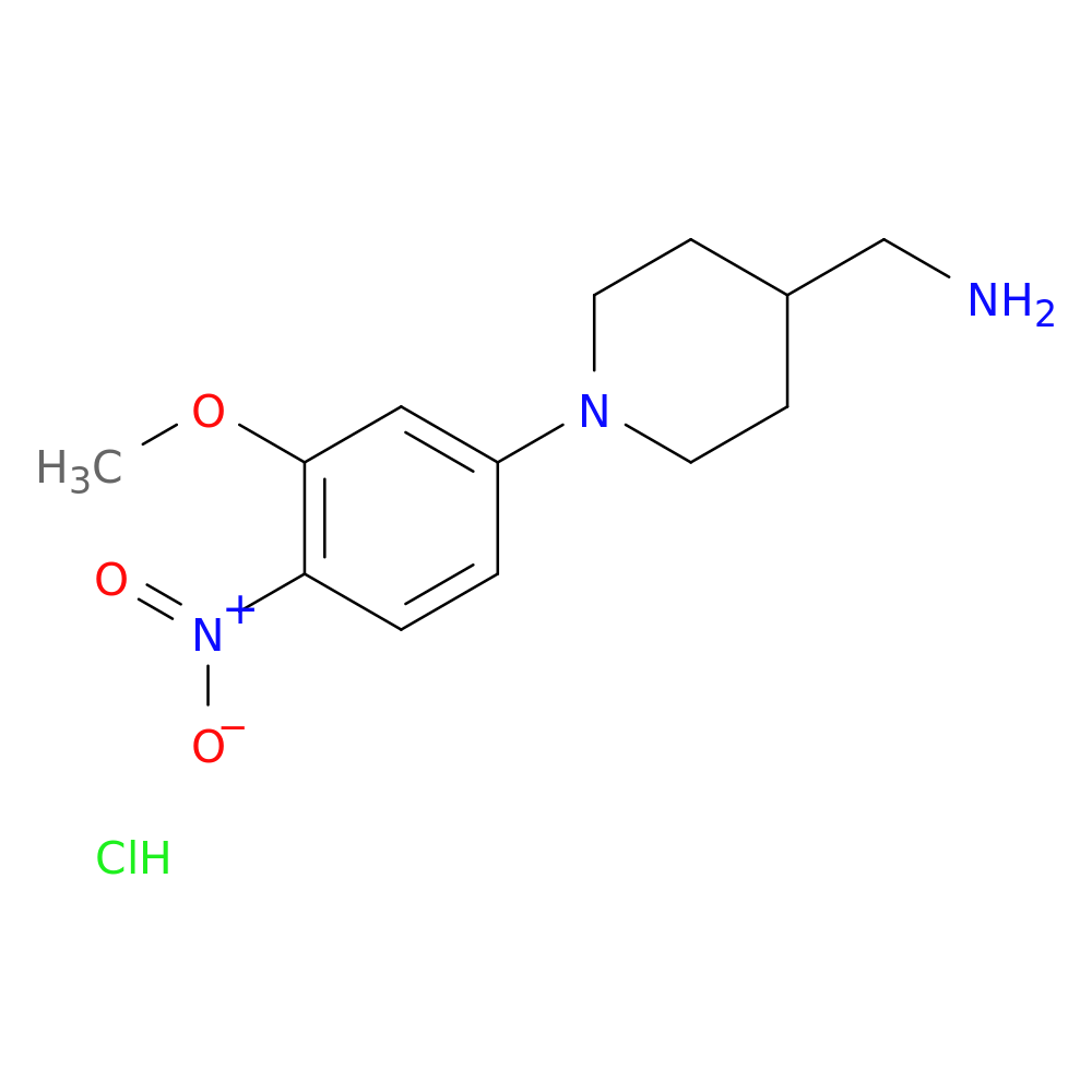 (1-(3-Methoxy-4-nitrophenyl)piperidin-4-yl)methanamine hydrochloride