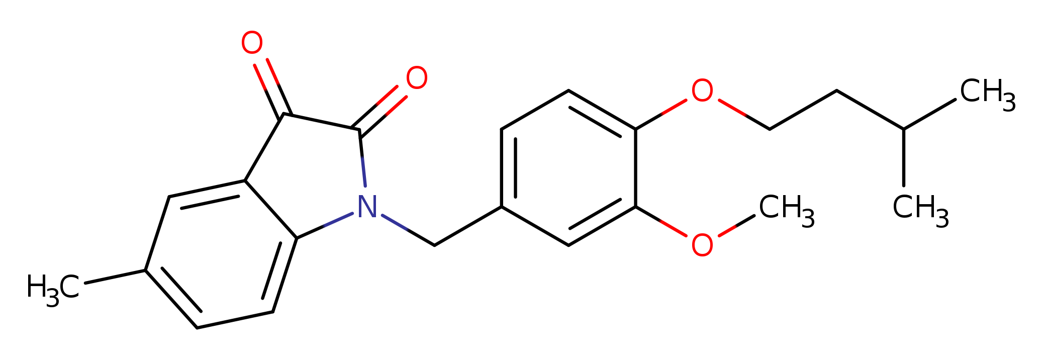 1-{[3-methoxy-4-(3-methylbutoxy)phenyl]methyl}-5-methyl-2,3-dihydro-1H-indole-2,3-dione
