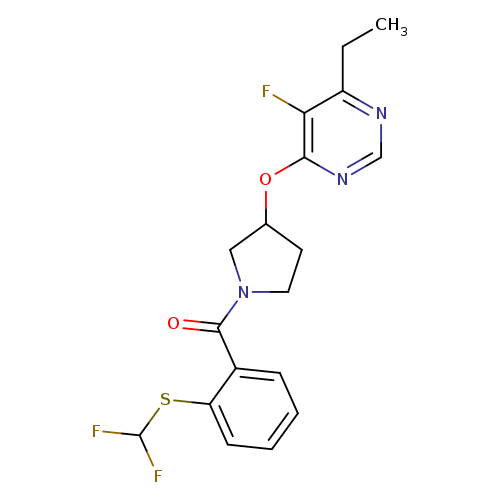 4-[(1-{2-[(difluoromethyl)sulfanyl]benzoyl}pyrrolidin-3-yl)oxy]-6-ethyl-5-fluoropyrimidine