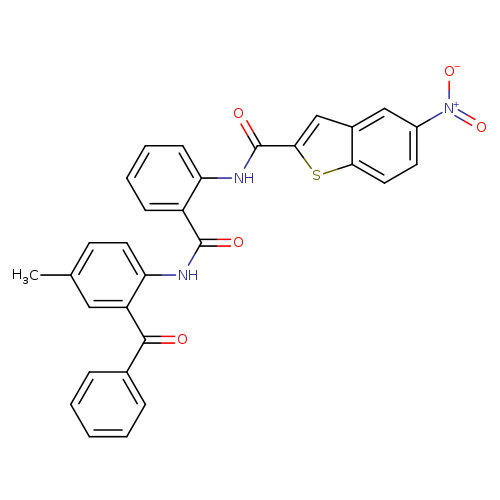 N-{2-[(2-benzoyl-4-methylphenyl)carbamoyl]phenyl}-5-nitro-1-benzothiophene-2-carboxamide