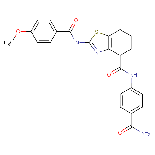 N-(4-carbamoylphenyl)-2-(4-methoxybenzamido)-4,5,6,7-tetrahydro-1,3-benzothiazole-4-carboxamide