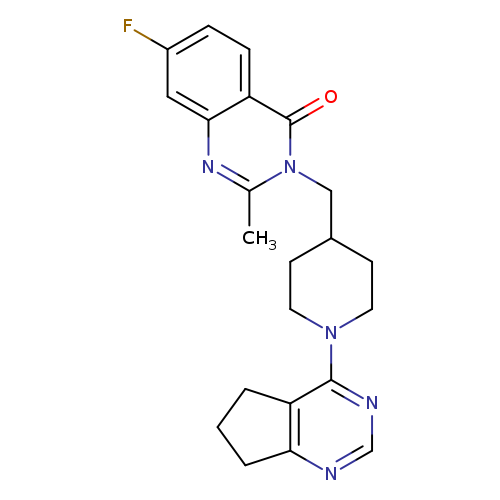 3-[(1-{5H,6H,7H-cyclopenta[d]pyrimidin-4-yl}piperidin-4-yl)methyl]-7-fluoro-2-methyl-3,4-dihydroquinazolin-4-one