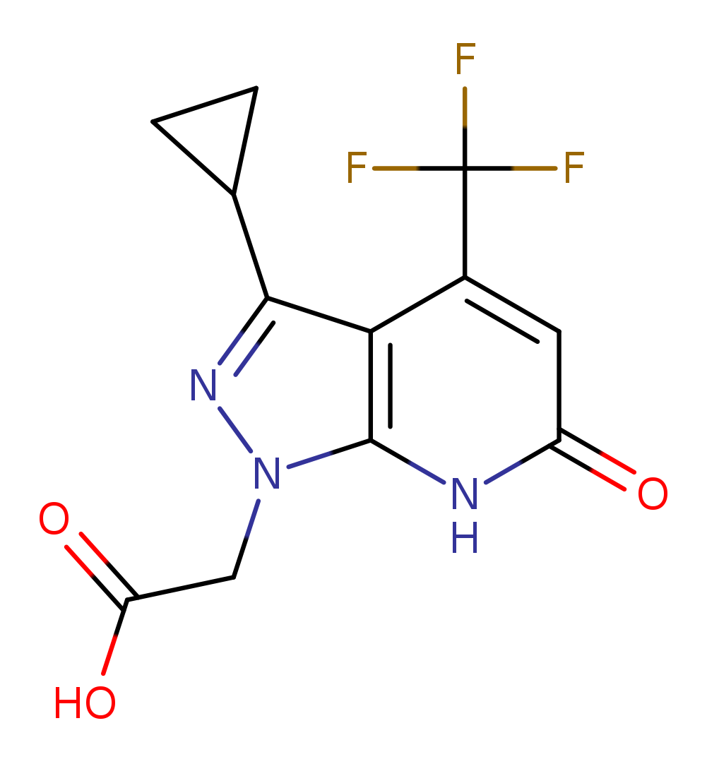 2-(3-Cyclopropyl-6-oxo-4-(trifluoromethyl)-6,7-dihydro-1H-pyrazolo[3,4-b]pyridin-1-yl)acetic acid