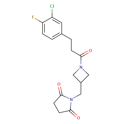 1-({1-[3-(3-chloro-4-fluorophenyl)propanoyl]azetidin-3-yl}methyl)pyrrolidine-2,5-dione