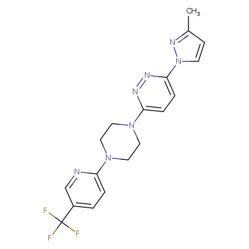 3-(3-methyl-1H-pyrazol-1-yl)-6-{4-[5-(trifluoromethyl)pyridin-2-yl]piperazin-1-yl}pyridazine