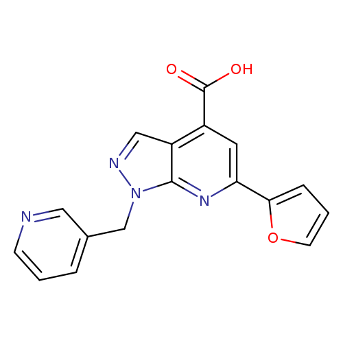 6-(furan-2-yl)-1-(pyridin-3-ylmethyl)-1H-pyrazolo[3,4-b]pyridine-4-carboxylic acid