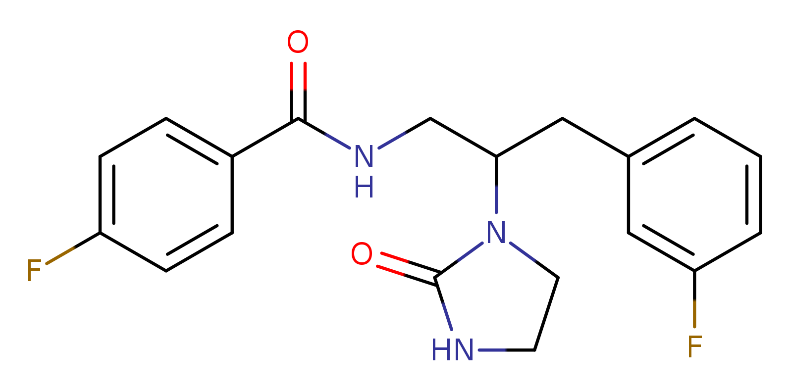 4-fluoro-N-[3-(3-fluorophenyl)-2-(2-oxoimidazolidin-1-yl)propyl]benzamide