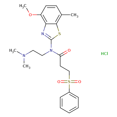 3-(benzenesulfonyl)-N-[2-(dimethylamino)ethyl]-N-(4-methoxy-7-methyl-1,3-benzothiazol-2-yl)propanamide hydrochloride