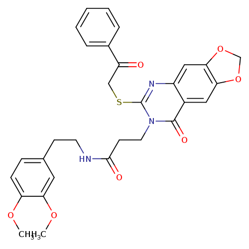 N-[2-(3,4-dimethoxyphenyl)ethyl]-3-{8-oxo-6-[(2-oxo-2-phenylethyl)sulfanyl]-2H,7H,8H-[1,3]dioxolo[4,5-g]quinazolin-7-yl}propanamide