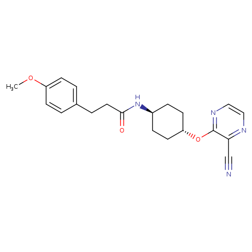 3-(4-methoxyphenyl)-N-[(1r,4r)-4-[(3-cyanopyrazin-2-yl)oxy]cyclohexyl]propanamide
