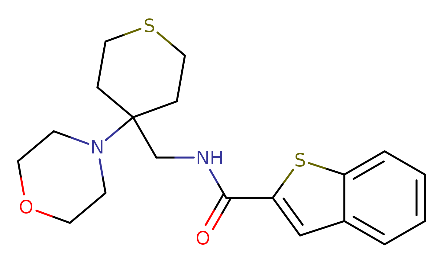 N-{[4-(morpholin-4-yl)thian-4-yl]methyl}-1-benzothiophene-2-carboxamide