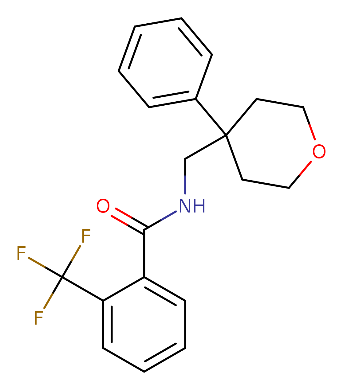N-[(4-phenyloxan-4-yl)methyl]-2-(trifluoromethyl)benzamide