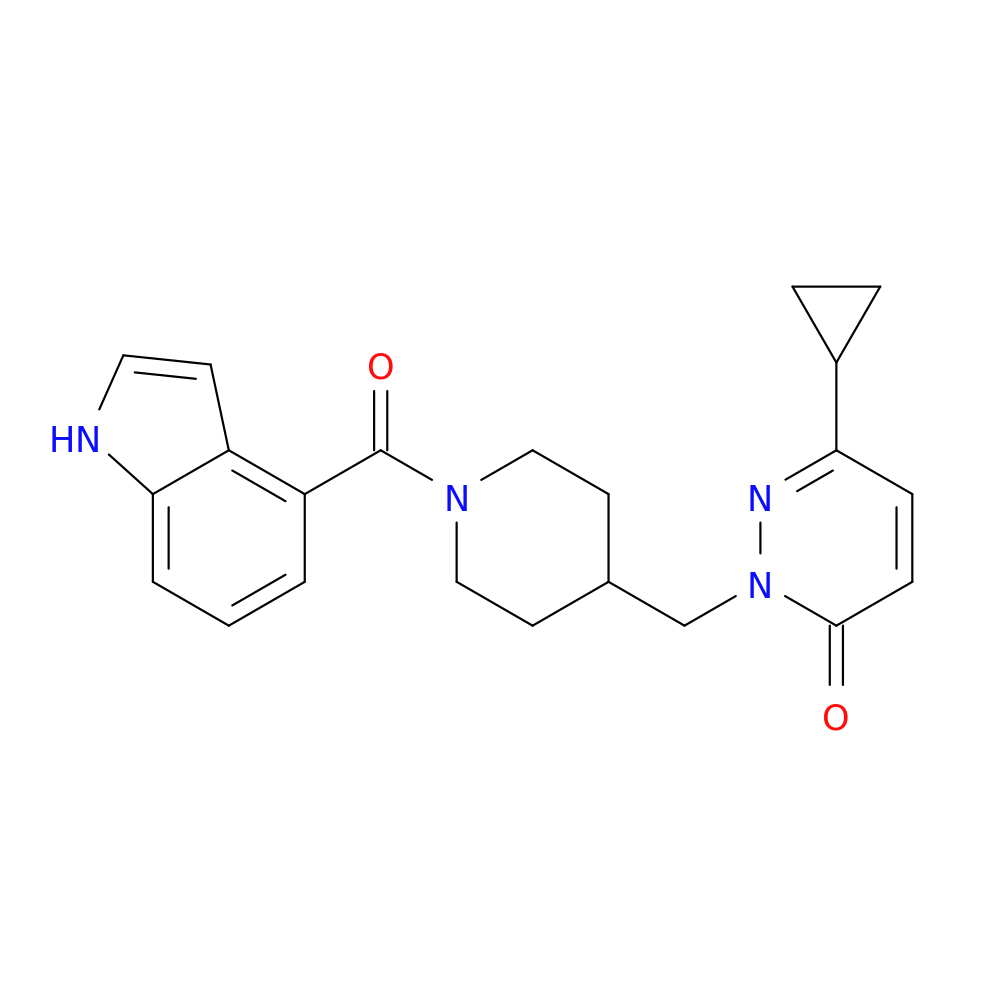 6-cyclopropyl-2-{[1-(1H-indole-4-carbonyl)piperidin-4-yl]methyl}-2,3-dihydropyridazin-3-one