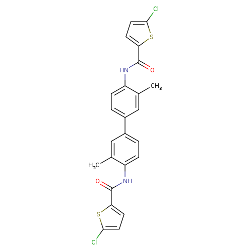 5-chloro-N-[4'-(5-chlorothiophene-2-amido)-3,3'-dimethyl-[1,1'-biphenyl]-4-yl]thiophene-2-carboxamide