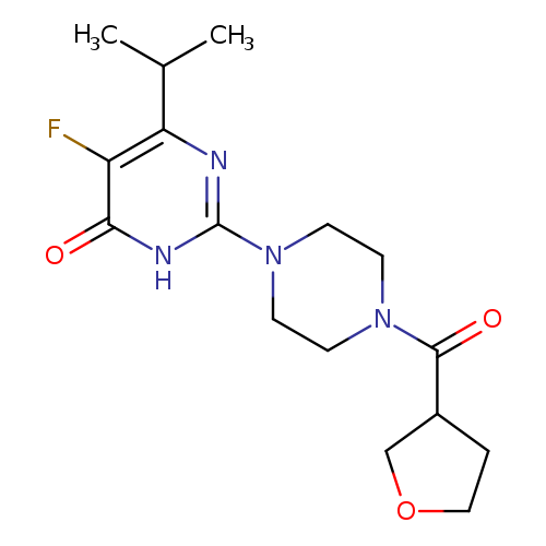 5-fluoro-2-[4-(oxolane-3-carbonyl)piperazin-1-yl]-6-(propan-2-yl)-3,4-dihydropyrimidin-4-one