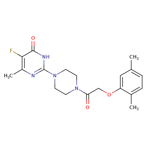 2-{4-[2-(2,5-dimethylphenoxy)acetyl]piperazin-1-yl}-5-fluoro-6-methyl-3,4-dihydropyrimidin-4-one