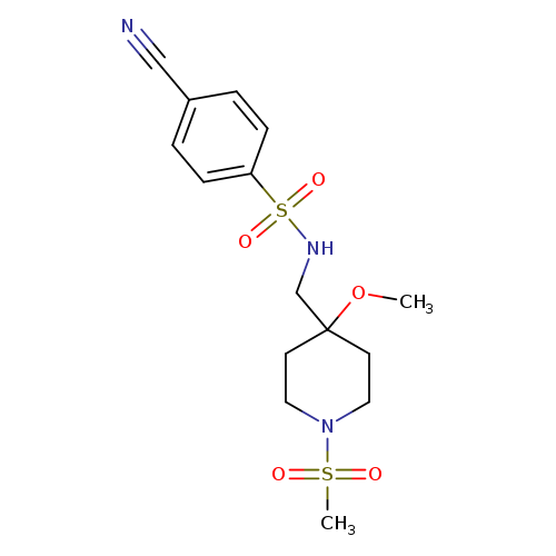4-cyano-N-[(1-methanesulfonyl-4-methoxypiperidin-4-yl)methyl]benzene-1-sulfonamide