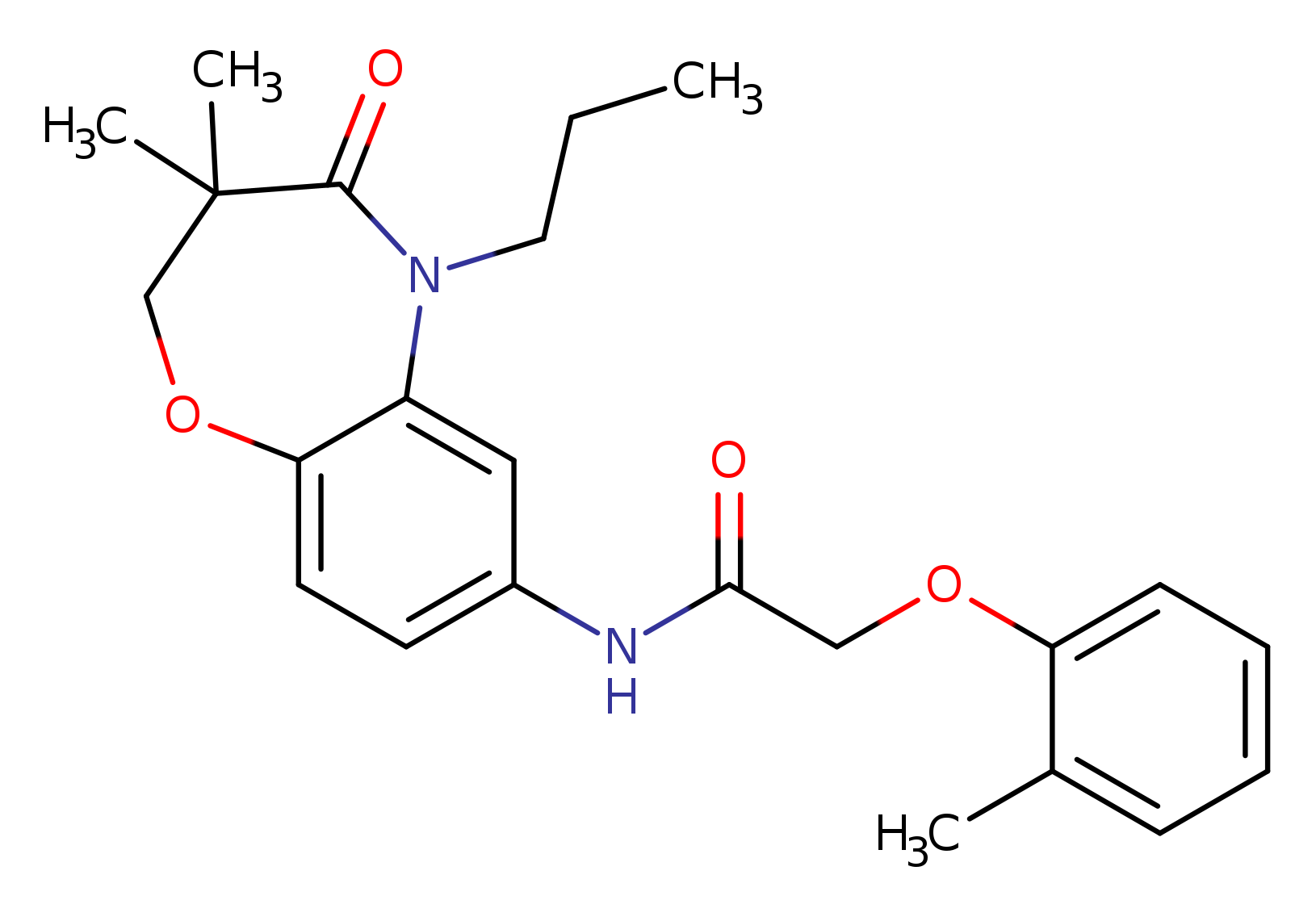 N-(3,3-dimethyl-4-oxo-5-propyl-2,3,4,5-tetrahydro-1,5-benzoxazepin-7-yl)-2-(2-methylphenoxy)acetamide