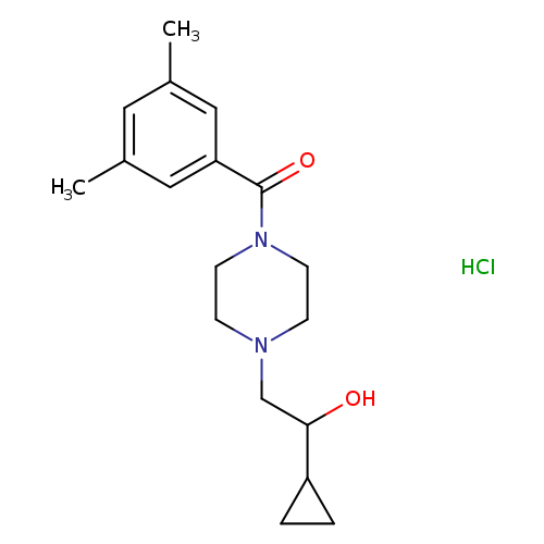 1-cyclopropyl-2-[4-(3,5-dimethylbenzoyl)piperazin-1-yl]ethan-1-ol hydrochloride