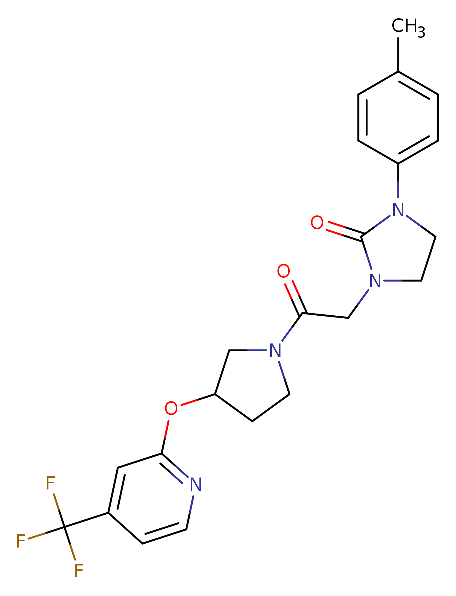 1-(4-methylphenyl)-3-[2-oxo-2-(3-{[4-(trifluoromethyl)pyridin-2-yl]oxy}pyrrolidin-1-yl)ethyl]imidazolidin-2-one