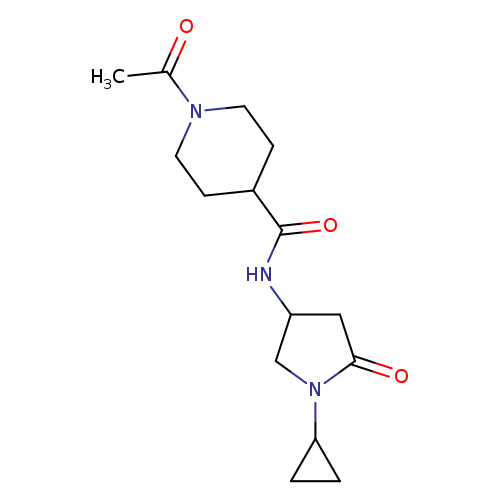 1-acetyl-N-(1-cyclopropyl-5-oxopyrrolidin-3-yl)piperidine-4-carboxamide