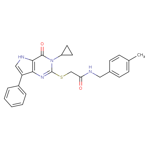 2-({3-cyclopropyl-4-oxo-7-phenyl-3H,4H,5H-pyrrolo[3,2-d]pyrimidin-2-yl}sulfanyl)-N-[(4-methylphenyl)methyl]acetamide