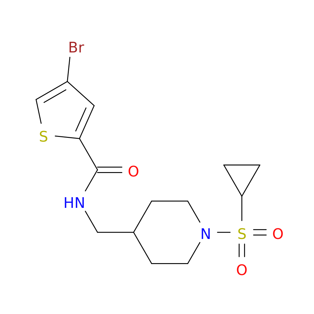 4-bromo-N-{[1-(cyclopropanesulfonyl)piperidin-4-yl]methyl}thiophene-2-carboxamide