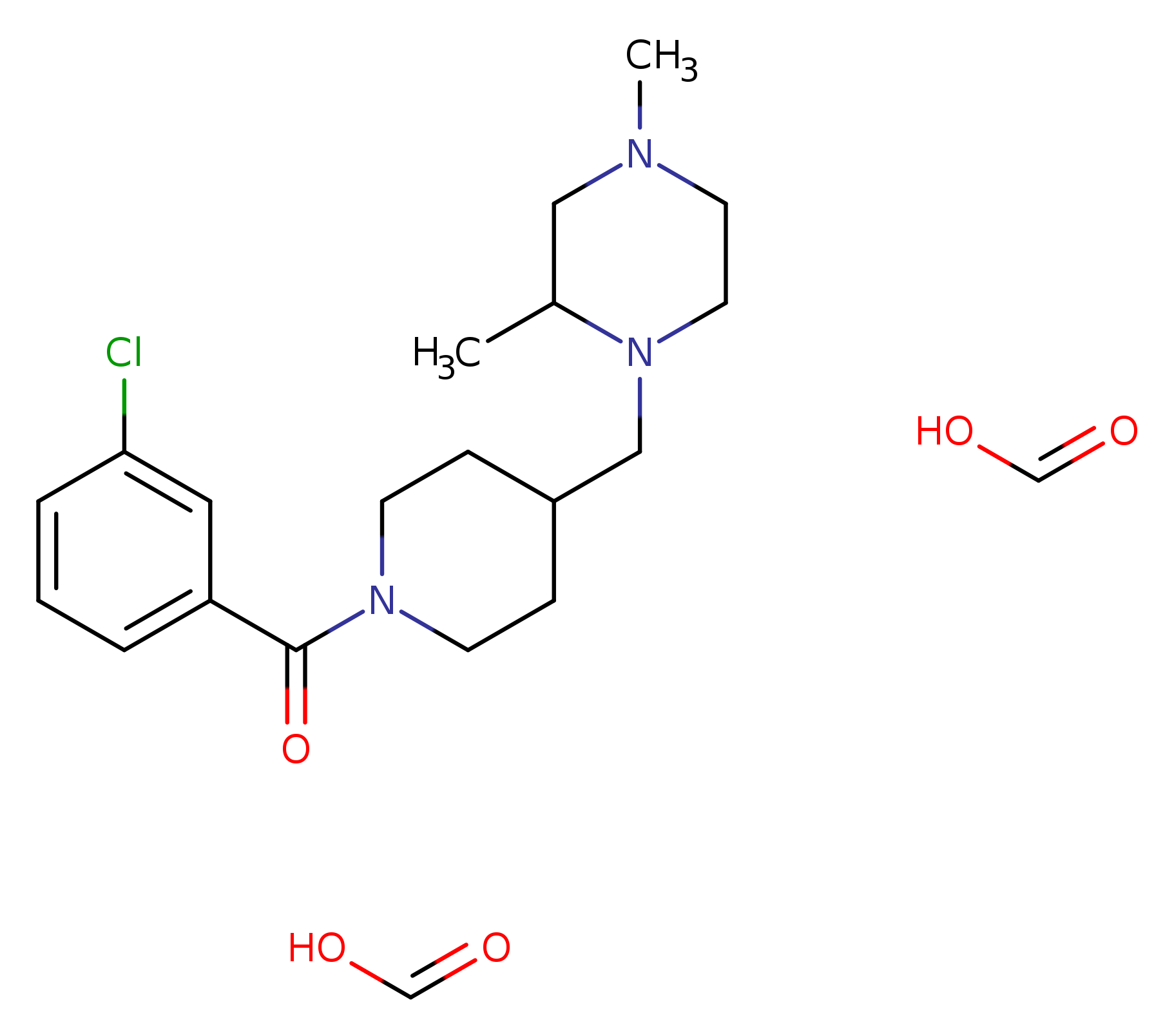 1-{[1-(3-chlorobenzoyl)piperidin-4-yl]methyl}-2,4-dimethylpiperazine; bis(formic acid)