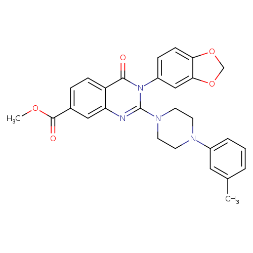 methyl 3-(2H-1,3-benzodioxol-5-yl)-2-[4-(3-methylphenyl)piperazin-1-yl]-4-oxo-3,4-dihydroquinazoline-7-carboxylate