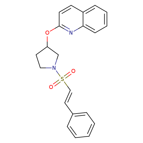 2-({1-[(E)-2-phenylethenesulfonyl]pyrrolidin-3-yl}oxy)quinoline