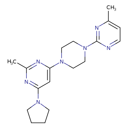 2-methyl-4-[4-(4-methylpyrimidin-2-yl)piperazin-1-yl]-6-(pyrrolidin-1-yl)pyrimidine