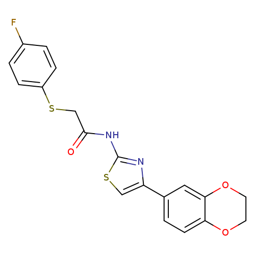 N-[4-(2,3-dihydro-1,4-benzodioxin-6-yl)-1,3-thiazol-2-yl]-2-[(4-fluorophenyl)sulfanyl]acetamide