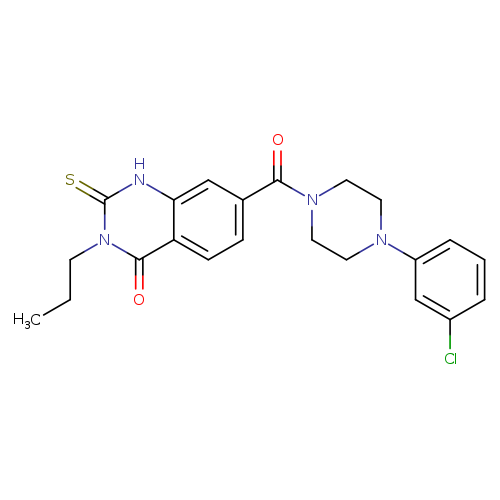 7-[4-(3-chlorophenyl)piperazine-1-carbonyl]-3-propyl-2-sulfanylidene-1,2,3,4-tetrahydroquinazolin-4-one