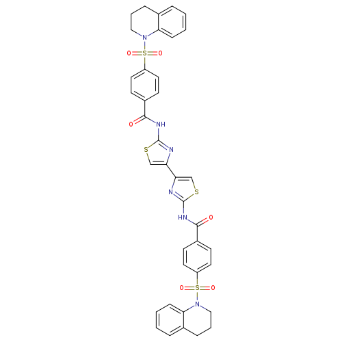 4-(1,2,3,4-tetrahydroquinoline-1-sulfonyl)-N-(4-{2-[4-(1,2,3,4-tetrahydroquinoline-1-sulfonyl)benzamido]-1,3-thiazol-4-yl}-1,3-thiazol-2-yl)benzamide