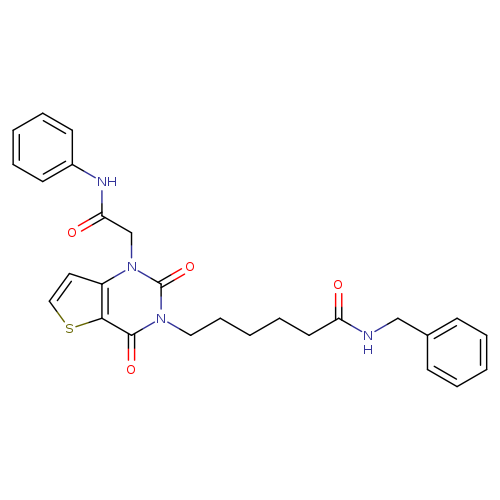 N-benzyl-6-{2,4-dioxo-1-[(phenylcarbamoyl)methyl]-1H,2H,3H,4H-thieno[3,2-d]pyrimidin-3-yl}hexanamide