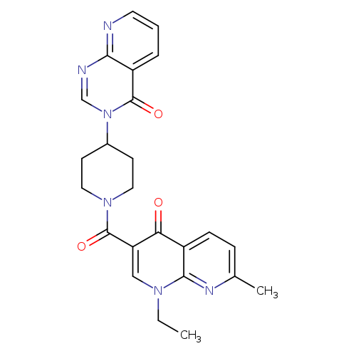 1-ethyl-7-methyl-3-(4-{4-oxo-3H,4H-pyrido[2,3-d]pyrimidin-3-yl}piperidine-1-carbonyl)-1,4-dihydro-1,8-naphthyridin-4-one