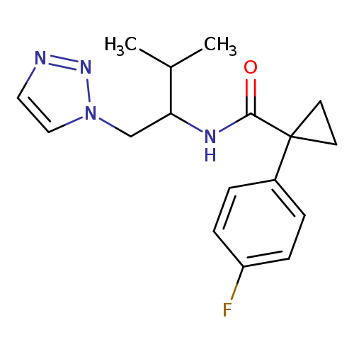 1-(4-fluorophenyl)-N-[3-methyl-1-(1H-1,2,3-triazol-1-yl)butan-2-yl]cyclopropane-1-carboxamide