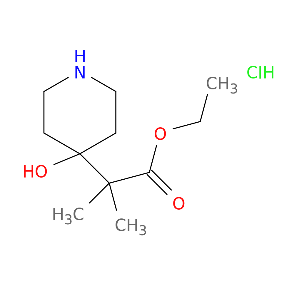 ethyl 2-(4-hydroxypiperidin-4-yl)-2-methylpropanoate hydrochloride
