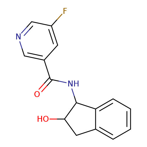 5-fluoro-N-(2-hydroxy-2,3-dihydro-1H-inden-1-yl)pyridine-3-carboxamide