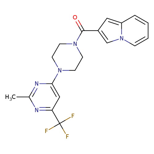 2-{4-[2-methyl-6-(trifluoromethyl)pyrimidin-4-yl]piperazine-1-carbonyl}indolizine