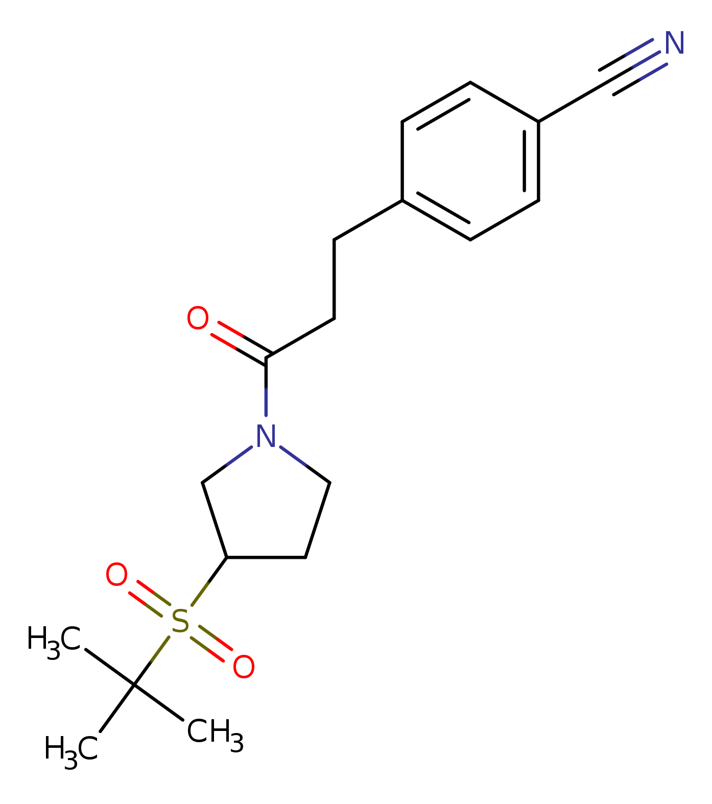 4-{3-[3-(2-methylpropane-2-sulfonyl)pyrrolidin-1-yl]-3-oxopropyl}benzonitrile