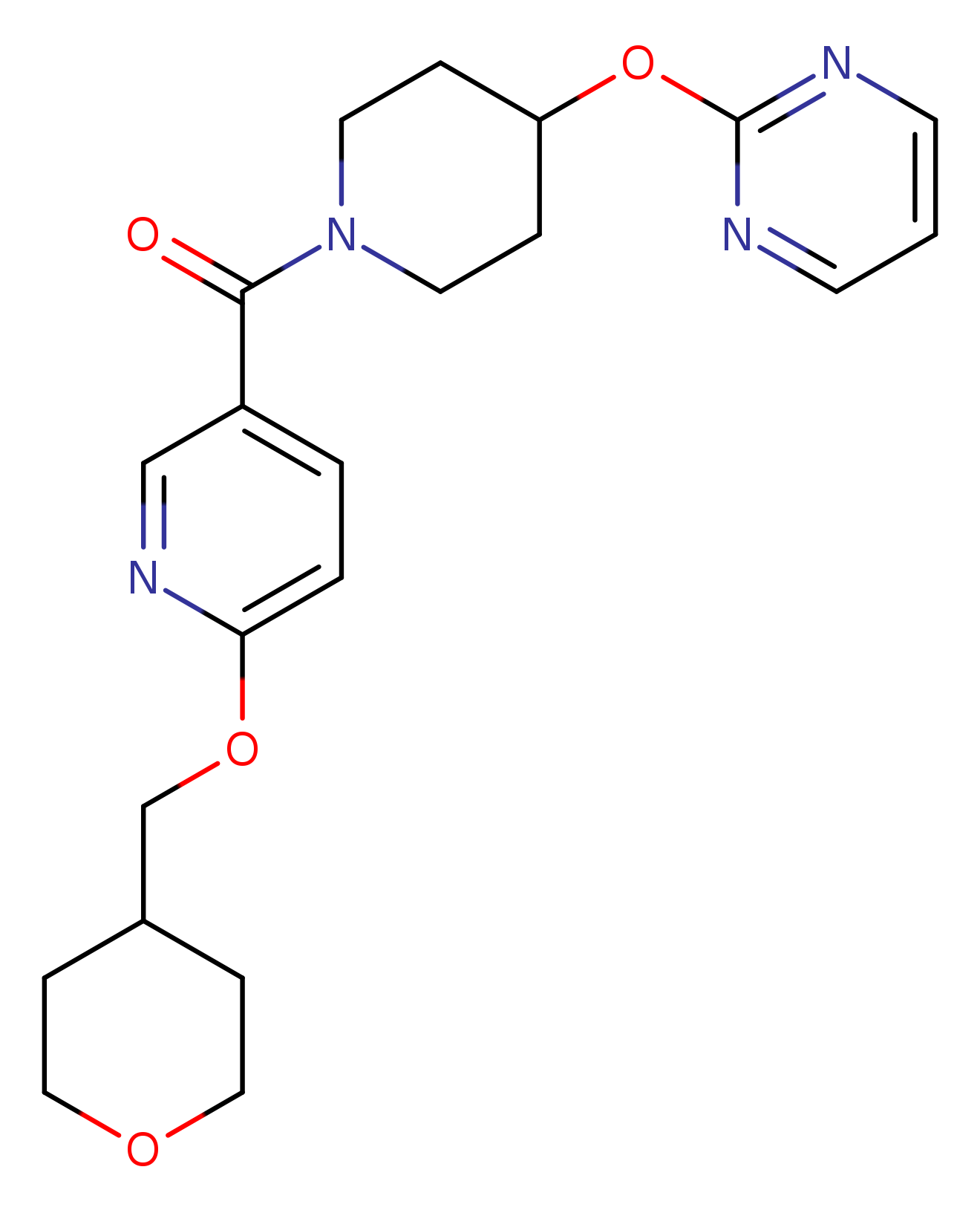 2-[(1-{6-[(oxan-4-yl)methoxy]pyridine-3-carbonyl}piperidin-4-yl)oxy]pyrimidine
