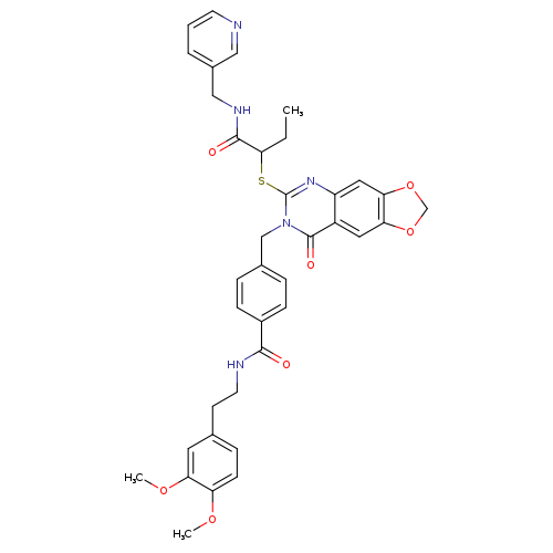 N-[2-(3,4-dimethoxyphenyl)ethyl]-4-({8-oxo-6-[(1-{[(pyridin-3-yl)methyl]carbamoyl}propyl)sulfanyl]-2H,7H,8H-[1,3]dioxolo[4,5-g]quinazolin-7-yl}methyl)benzamide
