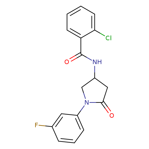 2-chloro-N-[1-(3-fluorophenyl)-5-oxopyrrolidin-3-yl]benzamide